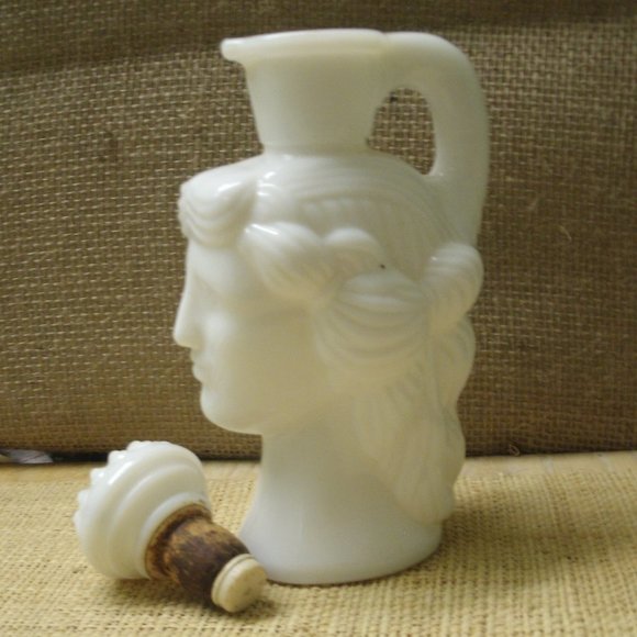 Vintage Avon Milk Glass Grecian Pitcher Bottle - Picture 8 of 16